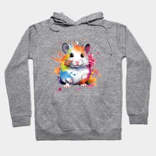 Colorful Hamster paint splatter Hoodie